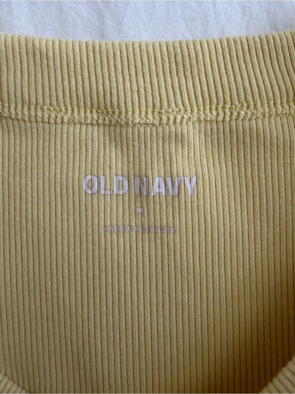 Old Navy Yellow Ribbed Tank Top - Picture 3 of 4